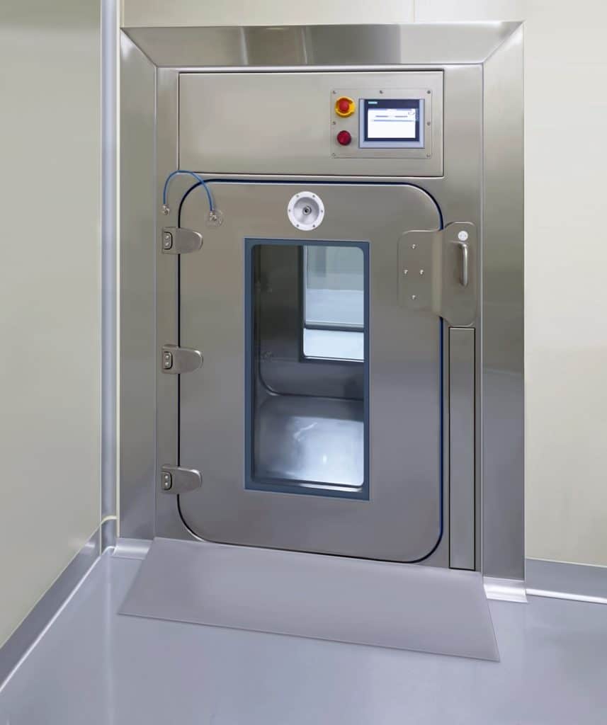 Decontamination, Decontamination Chamber, MD-Ci, Log6, Log 6, disinfection, Chamber, BSL4, High Containment, Pharmaceutical, Healthcare, Medical Research Bio-Pharmaceutical. Containment, Biomedical, Material Decontamination, Decontamination MAL, MAL, VHP Chamber, Chlorine Dioxide Decontamination, High Level Disinfection, H202, Decon Chamber, Biopharma, Bioquell, HPV, Steris , Decon Hatch, Decontamination Hatch