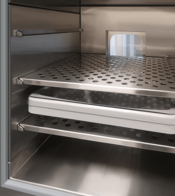 Compatible with all types of walls and construction and available with glass or solid doors depending on privacy requirements. Available with internal support shelves in either glass or stainless steel and stainless steel support frames.